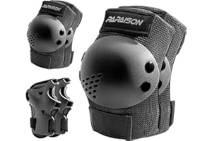PAPAISON Kids/Youth Knee Pad, Elbow Pads & Wrist Guards for Inline Skating Bike Cycling Skateboard Scooter, 3 in 1 Protective Gear Set for Girls Boys Adult