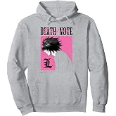 Death Note L Profile in Pink Box with Show Logo Anime Pullover Hoodie