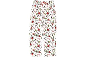 Dr. Seuss The Grinch Santa Mens Velour Holiday Lounge Pajama Pants