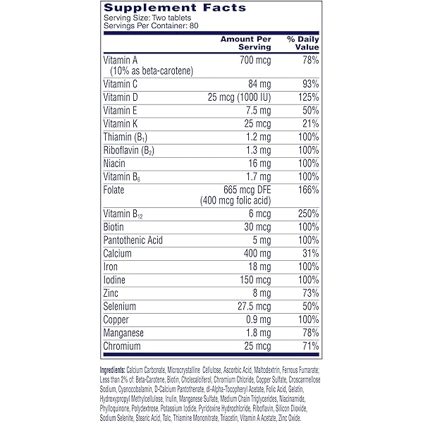 ONE A DAY WOMEN’S PETITES MULTIVITAMIN,SUPPLEMENT WITH VITAMIN A, C, D, E AND ZINC FOR IMMUNE HEALTH SUPPORT, B VITAMINS, BIOTIN, FOLATE (AS FOLIC ACID) & MORE,TABLET, 160 COUNT
