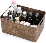 IGNPION Seagrass Storage Box Open Basket Rectangular Woven Laundry Organizer view 4