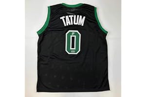 HOFSM.COM HALL OF FAME SPORTS MEMORABILIA Facsimile Autographed Jayson Tatum Boston Black Reprint Laser Auto Basketball Jersey Size Men's XL