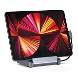 Satechi USB C Hub, iPad Pro USBC Hub, Aluminum Stand & Hubs, 6-in-1 iPads Dock Foldable Stand, iPads Docking Station for iPad Air/Pro M5/M4/M3