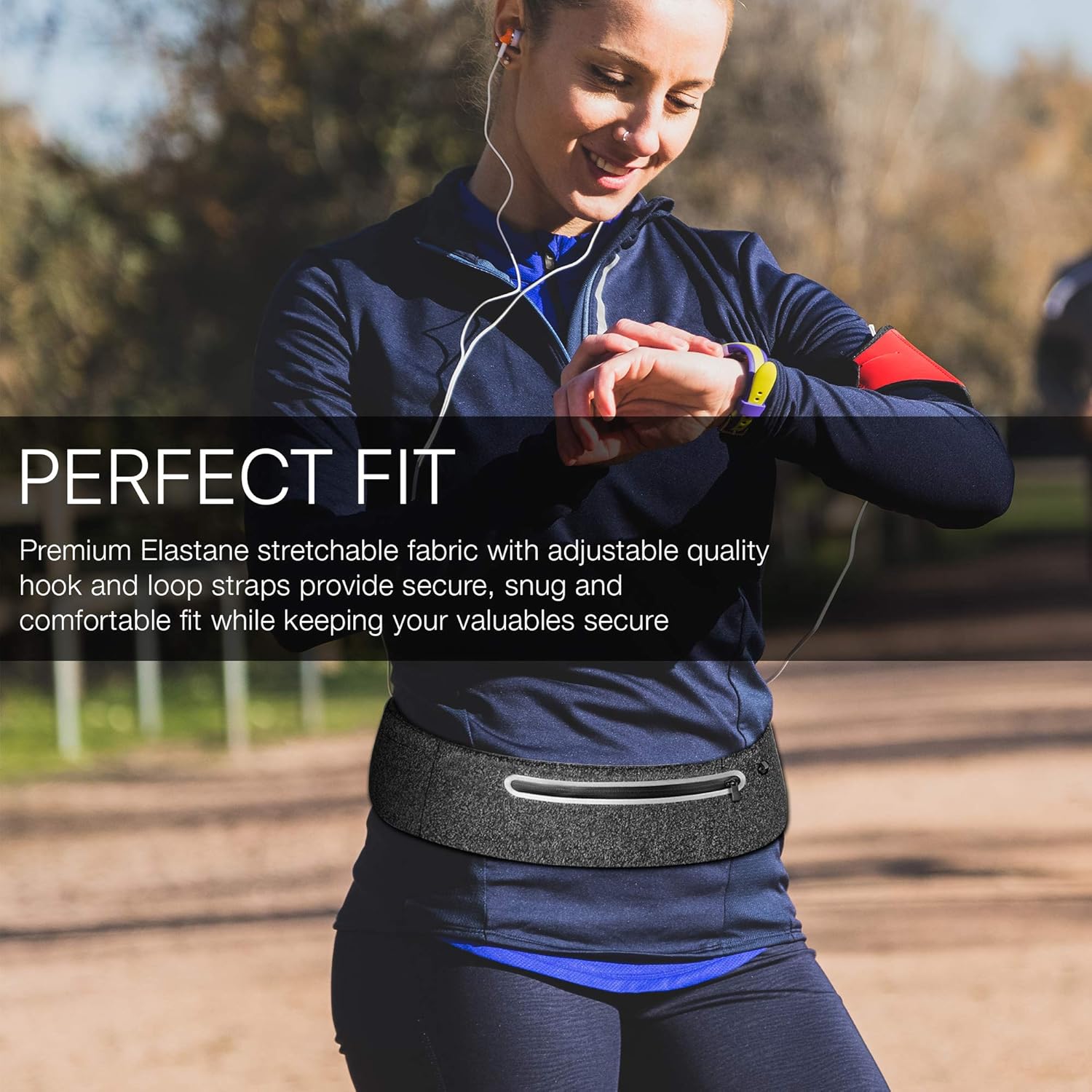 Trimaflex Running Belt – Phone Holder for Running – Water Resistant Workout Waist Fanny Pack – Ultra-Thin and Lightweight Running Pouch – Reflective Travel Money Belt : Sports & Outdoors
