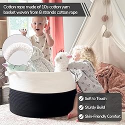 INDRESSME Large Cotton Rope Baskets for