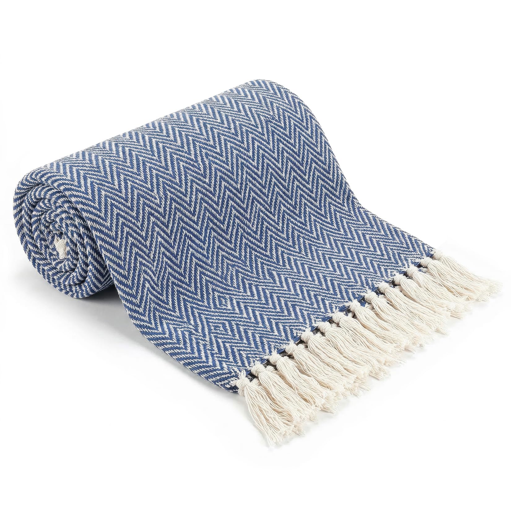 EHC Throw Blanket, Throws for Sofas armchairs Sofa Settee Couch Reversible Bed Cover Over Blanket, Single 127 x 152 cm, Navy Blue