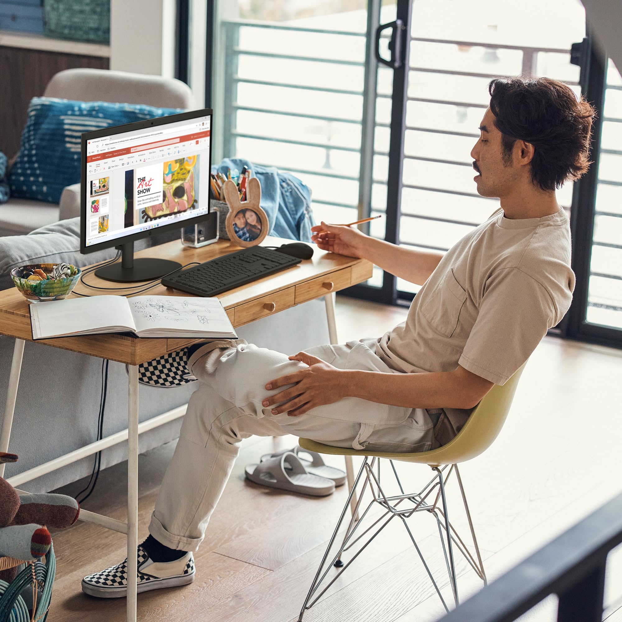 HP 22 inch All-in-One Desktop PC, FHD Display, Intel N200, 8 GB RAM, 512 GB SSD, Intel UHD Graphics, Windows 11 Home, 22-dg0040 (2024)