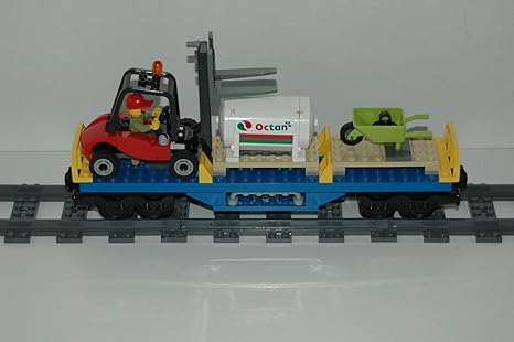 Lego City Eisenbahn Waggon mit Dieseltank und Gabelstapler aus Set 60052