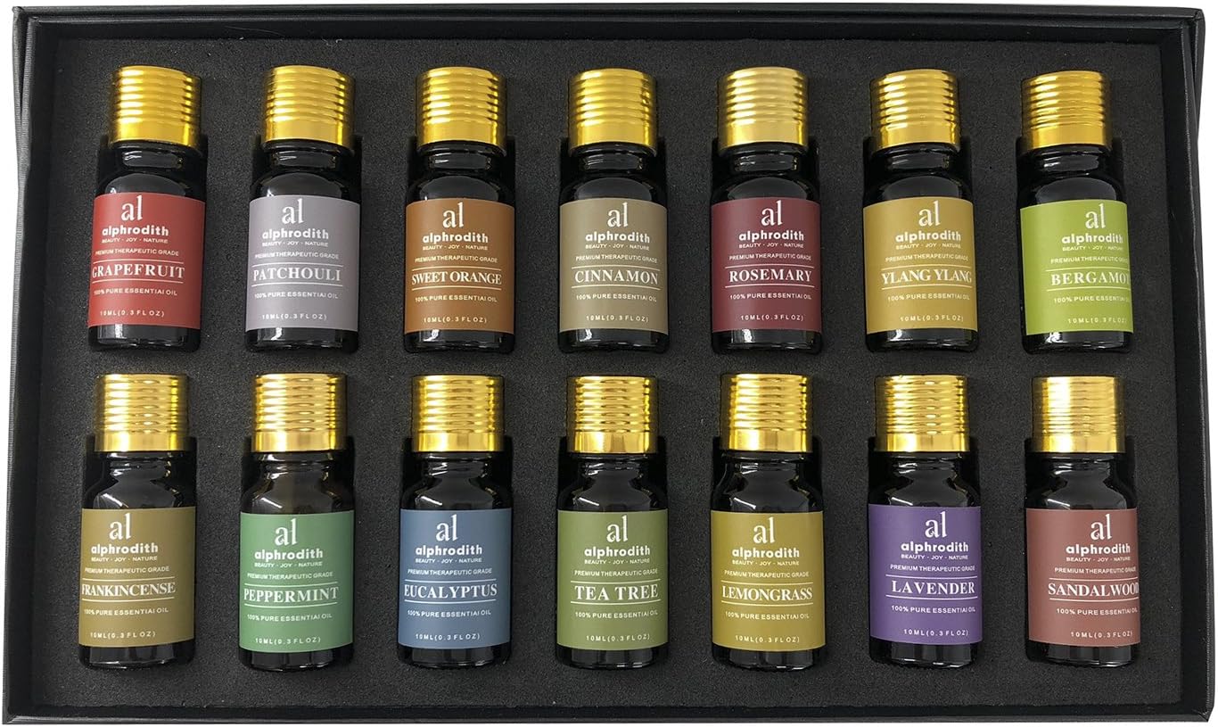 Top 14 Premium Aromatherapy Essential Oils Set 10ml/bottle Pure Therapeutic Grade Scented Oils - Lavender, Frankincense, Peppermint, Rosemary, Grapefruit, Patchouli, Bergamot, Sandalwood, Tea Tree etc