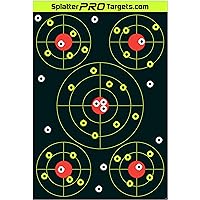 12x18 Splatter Targets. Made in Canada. Shots Burst with Bright Fluorescent Yellow Halo Upon Impact. Instantly See Your Shots