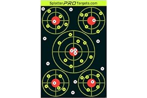 12x18 Splatter Targets. Made in Canada. Shots Burst with Bright Fluorescent Yellow Halo Upon Impact. Instantly See Your Shots