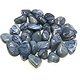 Zentron Crystal Collection Tumbled Blue Quartz Stones - Large 1" Pieces in Velvet Bag (1/2 Pound)