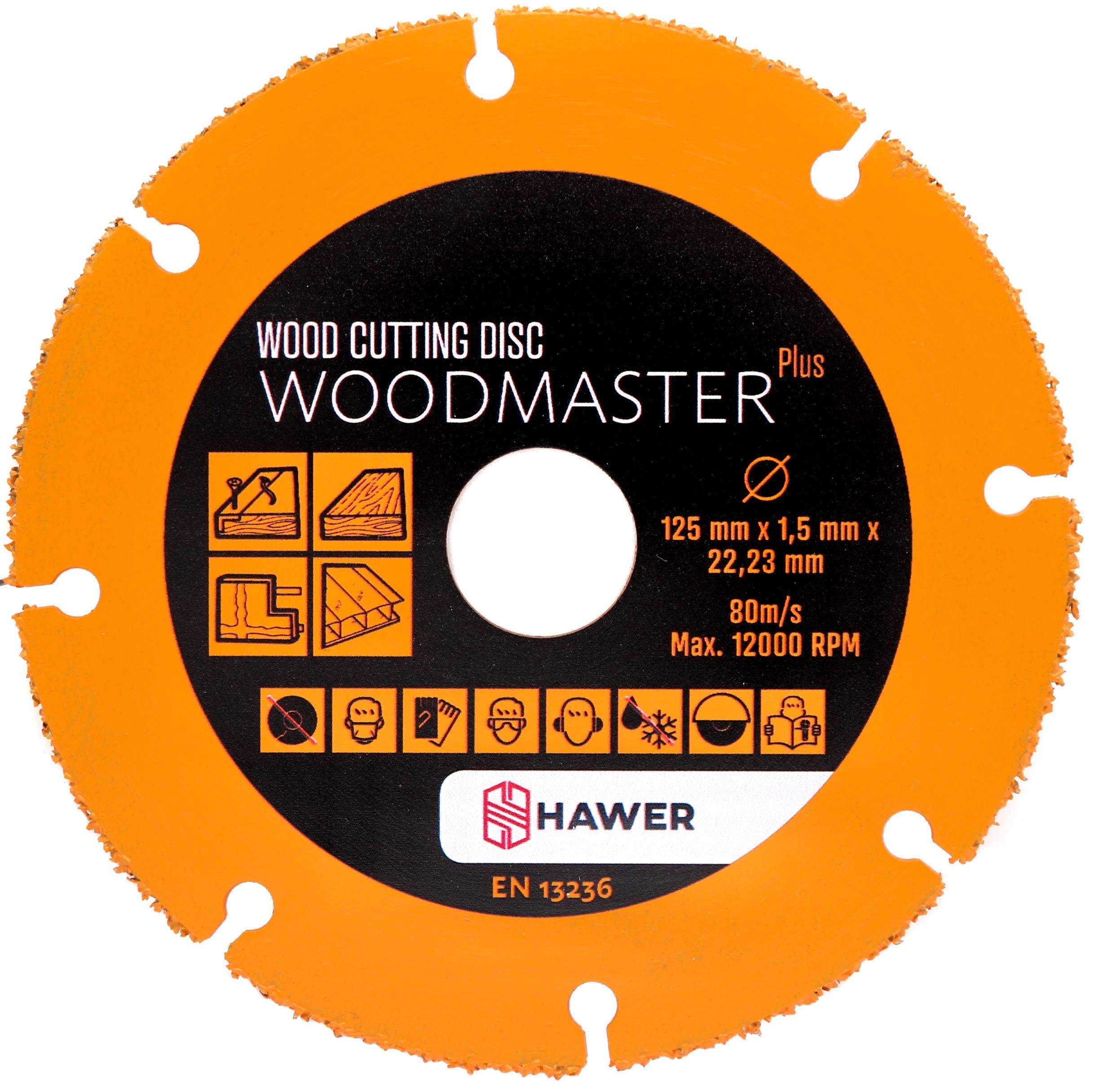 Tech-Parts Woodmaster Plus Wood Cutting Disc for Angle Grinder 125 mm Wood Cutting Disc