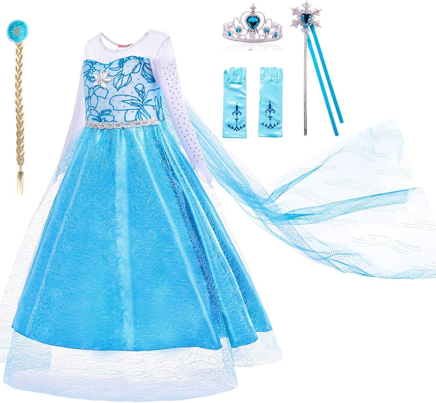 Familycrazy Princess Costume, Princess Dresses for Girls Dress up Fancy Party Age 2-12Y: Clothing