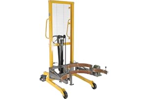 Vestil Drum-LRT-EC Steel Economy Portable Drum Lifter/Rotator/Transporter 44 in. x 40 in. x 82 in. 550 Lb. Capacity Yellow
