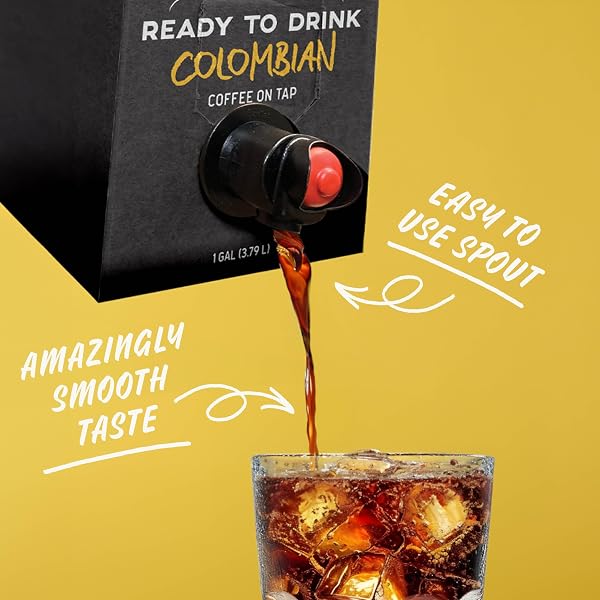 JAVA HOUSE COLD BREW COFFEE ON TAP, (128 FLUID OUNCE BOX) NOT A CONCENTRATE, NO SUGAR, READY TO DRINK LIQUID (COLOMBIAN ROAST)