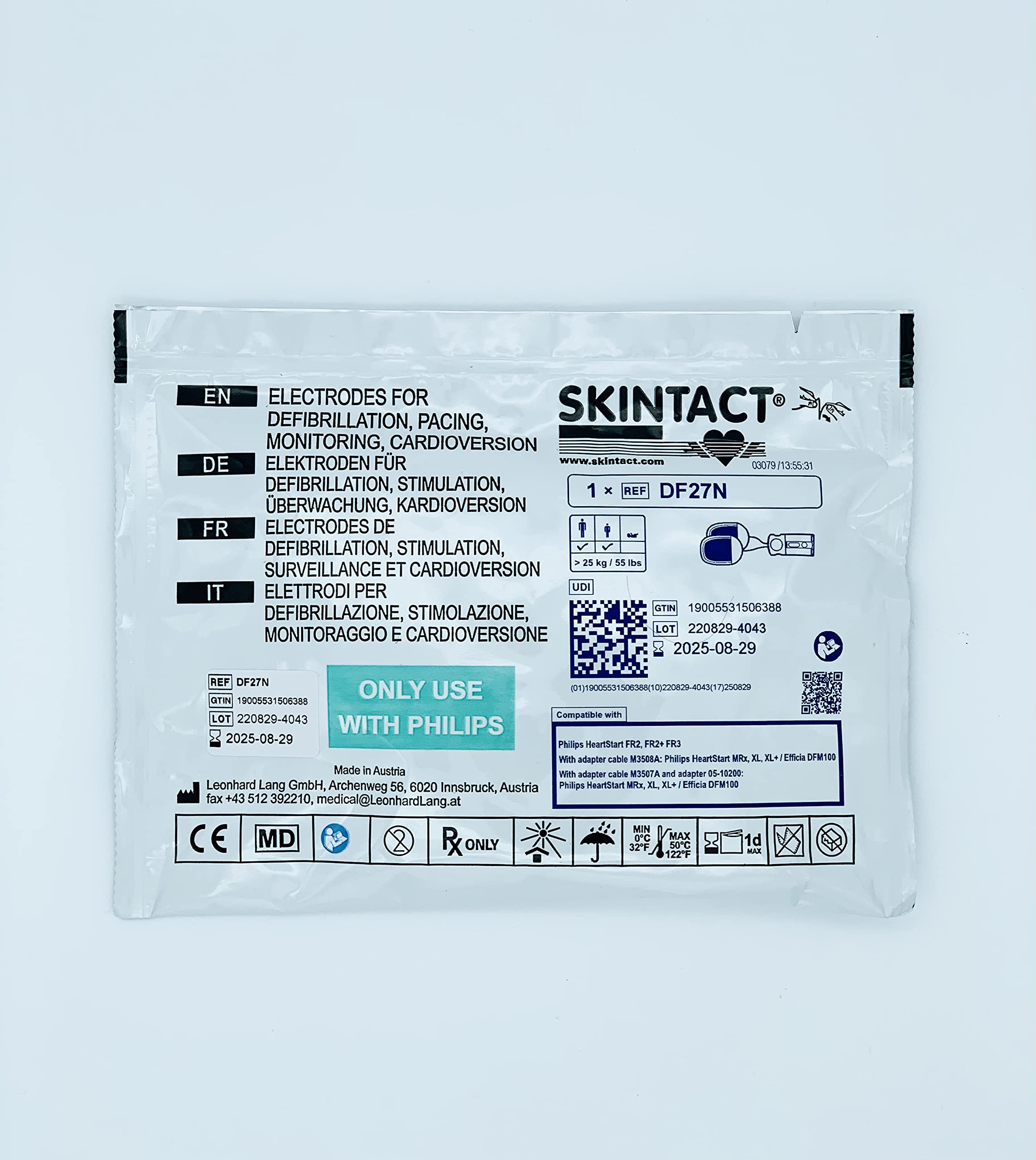 SKINTACT Adult Defib Pads - Compatible with Philips HeartStart FR2, FR2+