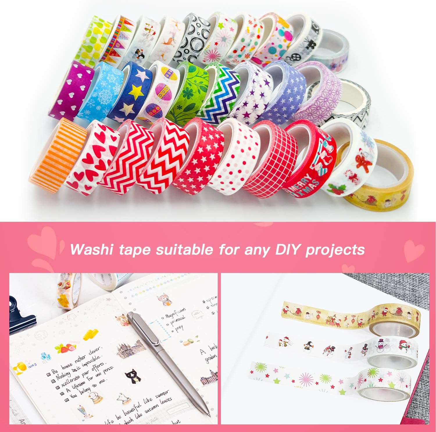 Cintas adhesivas Albumes de Recortes Honmax 30 Rollos Cinta Adhesiva