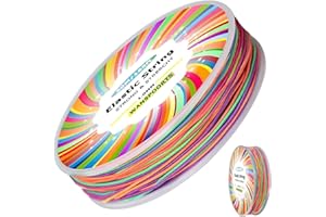 WANSPOORTS 1mm 165ft Rainbow Stretchy Bracelet String, Sturdy Gradient Color Elastic String Elastic Bead Cord for Jewelry Making, Necklaces, Beading and Crafts (Rainbow(50M/165ft))
