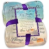 Fastpeace Daughter Gifts from Mom and Dad – to My Daughter Blanket, Thoughtful Christmas, Birthday, or Graduation Gift, Best Gift Idea for Her, Soft and Cozy Throw Blanket 50x60 Inches