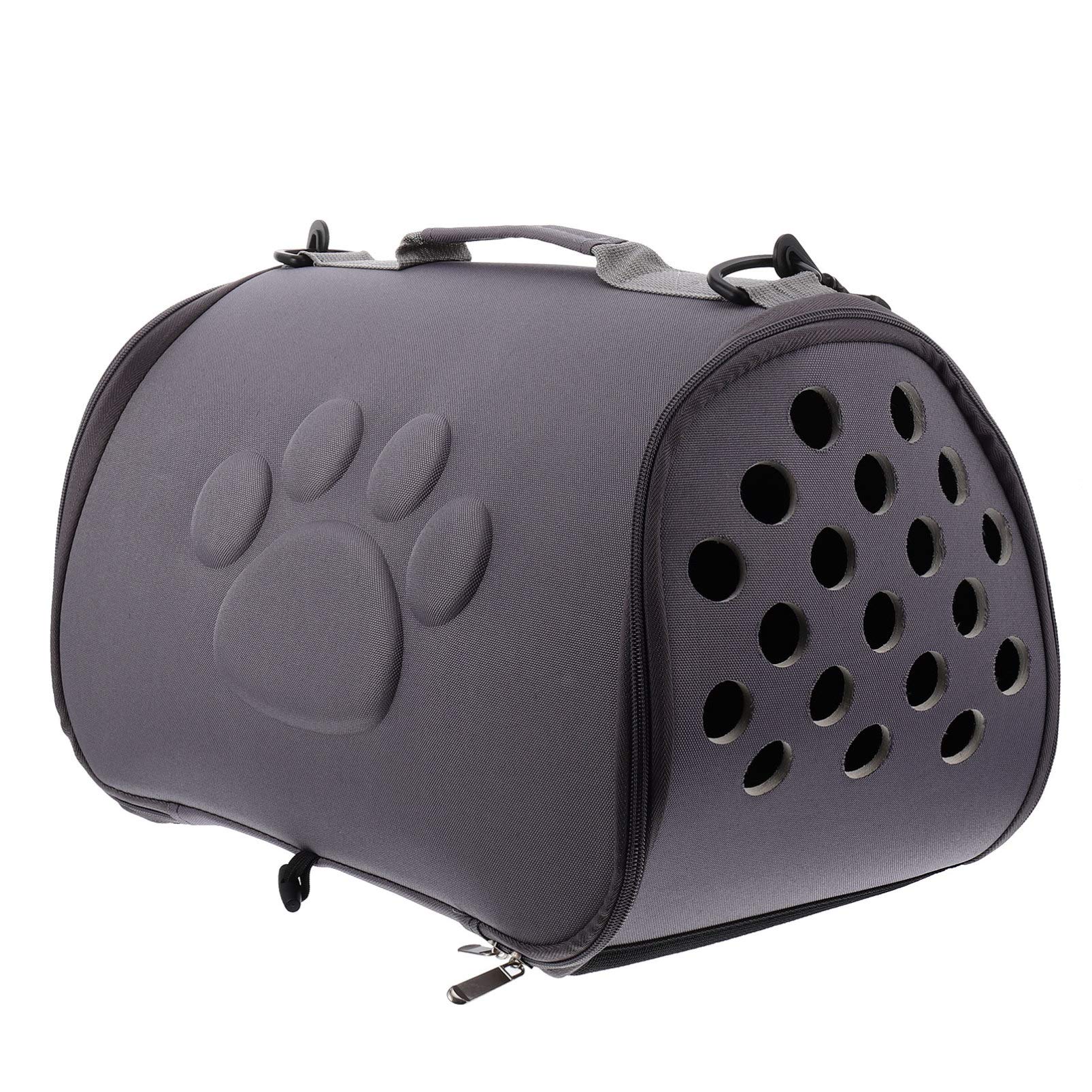 Hemobllo Pet Carrier, Outdoor Pet Bag Foldable Cat Bag Portable Cat Carrier Bag Dog Travel Bag Breathable Pet Travel Handbag for Small Dogs Cats Up to 8.8 Lbs, Grey, 16.90x9.82x10.22 Inches