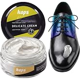 Leather Shoe Cream Polish &amp; Conditioner, Kaps 50ml (1.7 fl oz) | Refreshes Appearance and Color, Intensive Care and Nourishing, Natural Wax Formula, for Boots, Handbags and Furniture