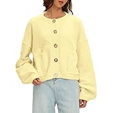 Beaully Women's Cardigan Sweaters Fuzzy Knit Long Sleeve Button Up Outwear Casual Warm Fall Jackets Coats