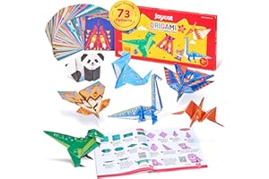 JoyCat Origami Paper Kit for Kids,180 Sheet 5.5x5.5 Colorful Paper,73 Dinosaur & Paperplane Style with Instruction Book,Art&Crafts Supply Set for Ages 5-12 boy,Ideal DIY&Educational Toy,Gift for Kids