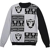 FOCO NFL mens Nfl Team Logo Busy Block Snowfall Holiday Ugly Sweater