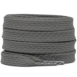 DELELE 2 Pairs Reflective Shoelace Flat Dark Gray