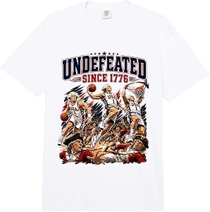 Undefeated Since 1776 Basketball Fouding Father 4th of July Comfort Colors Adult Heavyweight T-Shirt