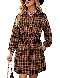 Blooming Jelly Womens Plaid Shirts Flannel Long