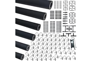 Unicaravan Silicone Vacuum Hose Kit 10FT 6PCS 1/8" 5/32" 3/16" 1/4" 5/16" 3/8" With Vacuum Connector 12 Sizes 113PCS,Clamps,Tube Cutter,Matte Black Tubing,Automotive Marine & Industrial Use