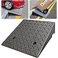 Lucosobie Driveway Curb Ramps - Portable Heavy Duty Rubber Shed & Threshold Ramps for Sidewalk Lawn Mower Cars Wheelchairs Pet Mobility (19.7 x 19.7 x 5 Inch - 1 PCS)