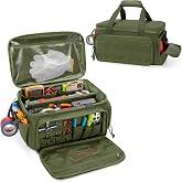 Rexmica 14-Inch Tool Bag Tool Storage Organizer Tactical Range Bag, Green | Anti-friction Bottom, Hand Tool Pocket, Tear-resistant, Multi-purpose Work Tote for Men, Repairman, Carpenters, Handyman