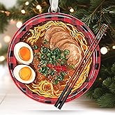 HUNIGIFT Ramen Ornament - Food Ornaments, Noodles Bowl Christmas Ornaments - Ramen Gifts for Food Lovers, Noodles Bowl Themed Gifts - Acrylic Ornament