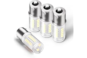 XYANMC 1156 BA15S LED Bulbs 12-24V, 1141 1003 7506 6000K Daylight White, Low Voltage Bayonet Single Contact, 5W 500LM Replacement For RV Landscape Interior Lights Camper Marine Boat Trailer Lights, Pack 4
