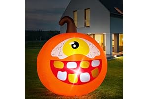 LOVTILAK Halloween Inflatables Pumpkin Decorations Outdoor - 4 FT Inflatable Pumpkins for Yard Blow up Cute Blow up with LED Build-in for Garden Lawn Indoor Party Decor