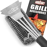 GRILLART Grill Brush and Scraper BBQ Brush for Grill, Safe 18" Stainless Steel Woven Wire 3 in 1 Bristles Grill Cleaning Brus