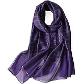 PRYDOMICESS Women Leopard Print Scarf Long Shawl and Wraps Lightweight Scarf Fashion Satin Scarves Neck Scarves for Lady