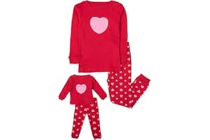 Leveret Kids & Toddler Pajamas Matching Doll & Girls Pajamas 100% Cotton Pjs Set (2-14 Years) *Fits American Girl