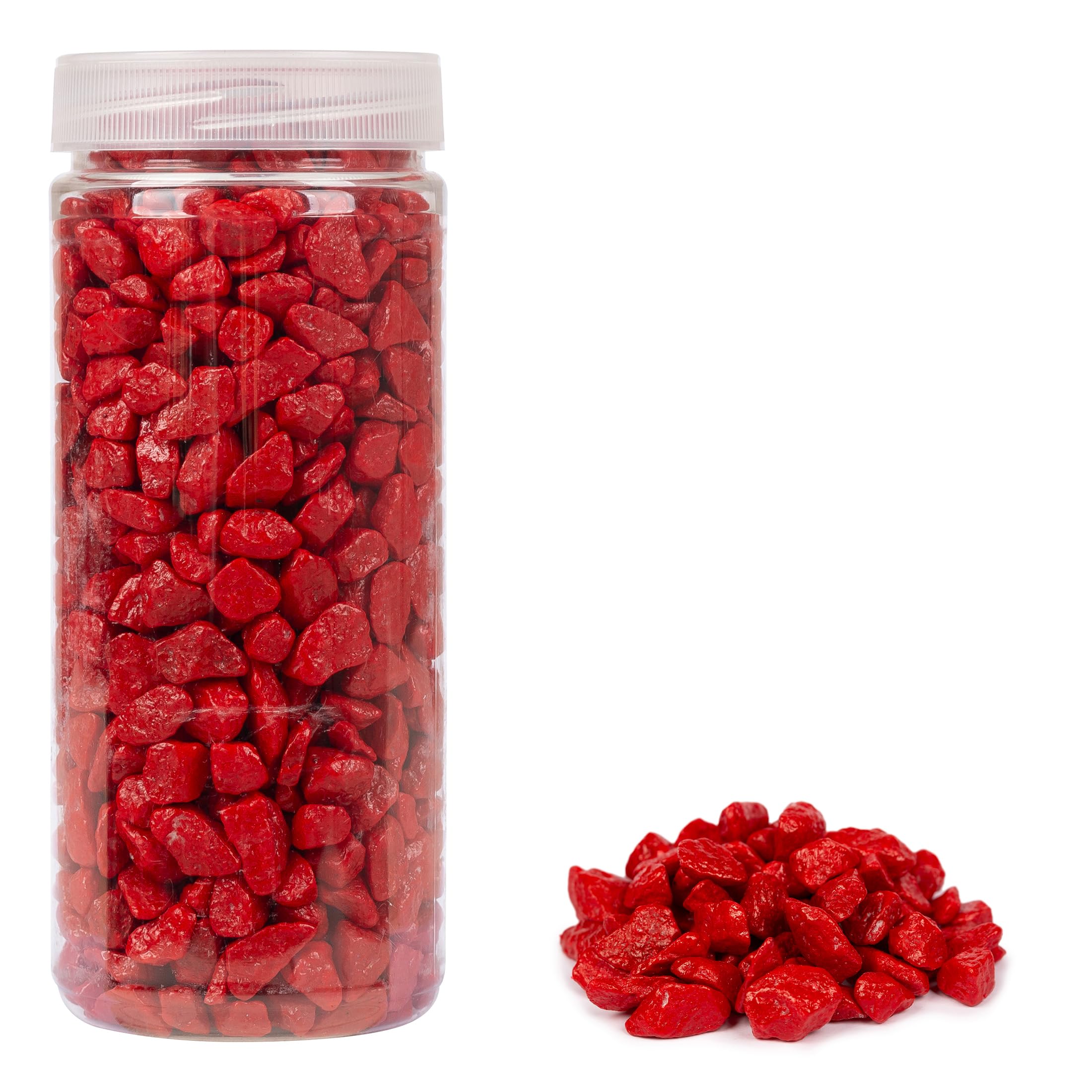 Heku 30336-13: Red Decorative Stones, 750 g, in Resealable Tin