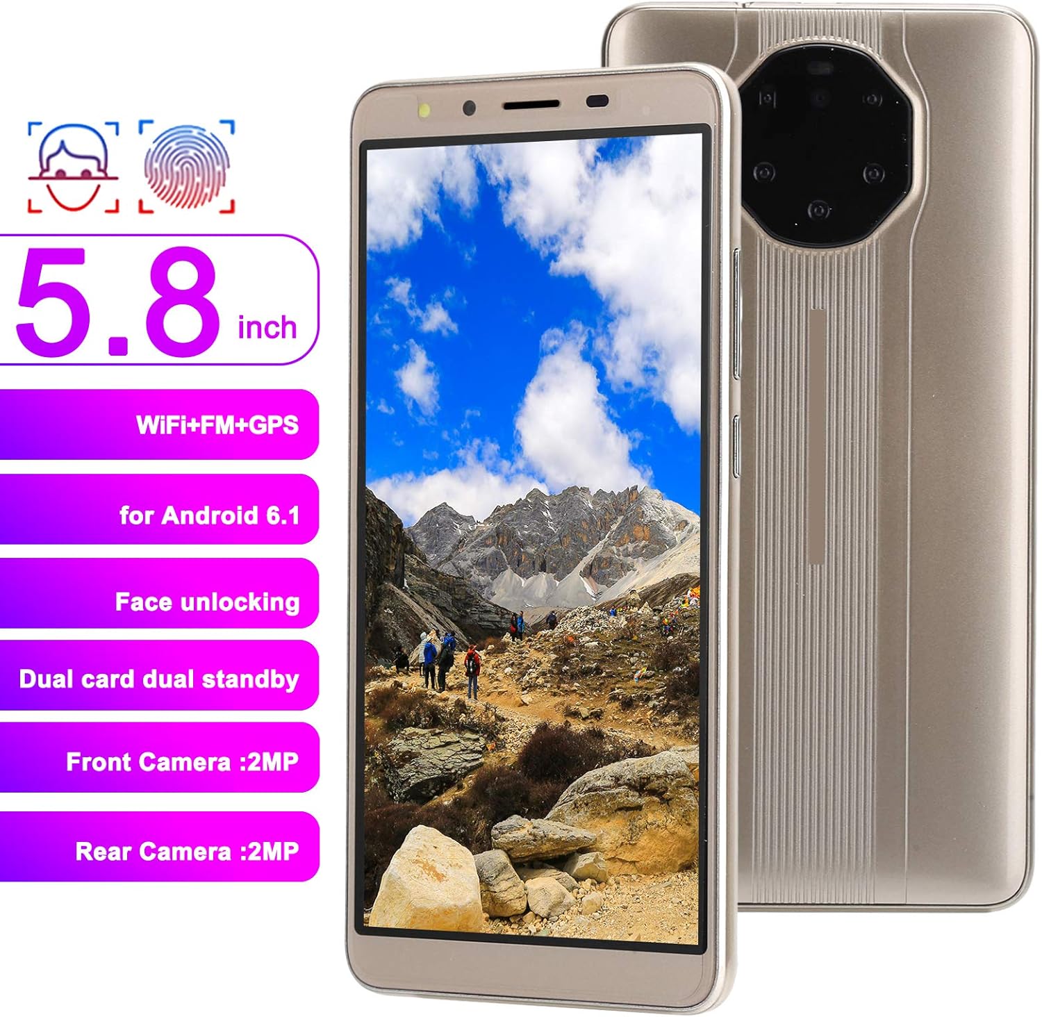 Amazon Co Jp Mate40 Rs 5 8inスマートフォン フェイス指紋ロック解除デュアルカードデュアルスタンバイ512mb 4gb Androidシステム ソーシャルコンタクトおよびマルチタスク用 ゴールデン パソコン 周辺機器
