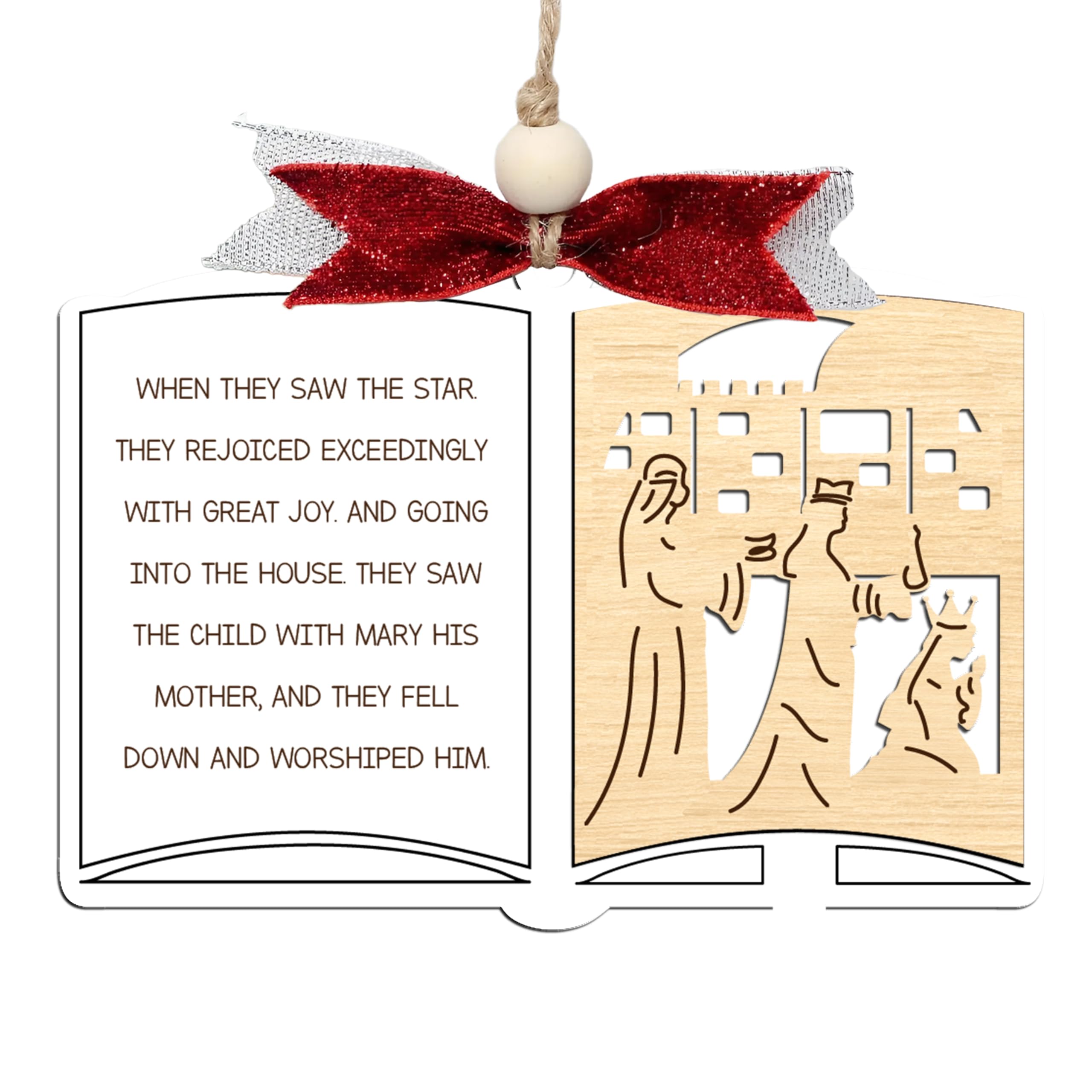 Photo 1 of 2 Nativity Christmas Ornaments – Beautiful Nativity Ornaments for Christmas Tree | Nativity Craft Ornaments for Kids | Perfect Christmas Decorations and Nativity Crafts 2024 (B37)