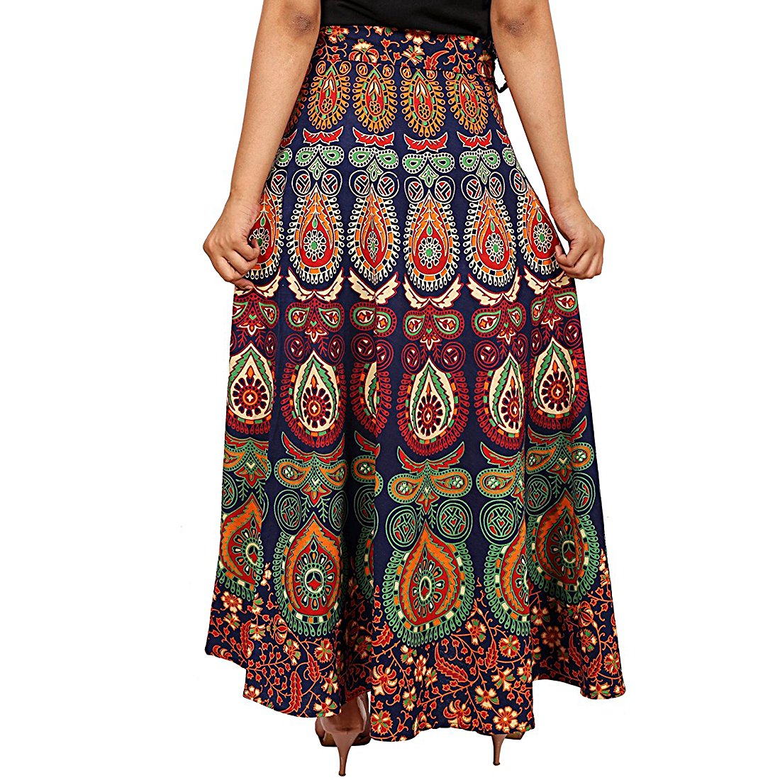 jwf women's printed chiffon maxi a-line floral skirt