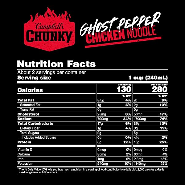 CAMPBELL’S CHUNKY GHOST PEPPER CHICKEN NOODLE SOUP, 18.6 OZ CAN
