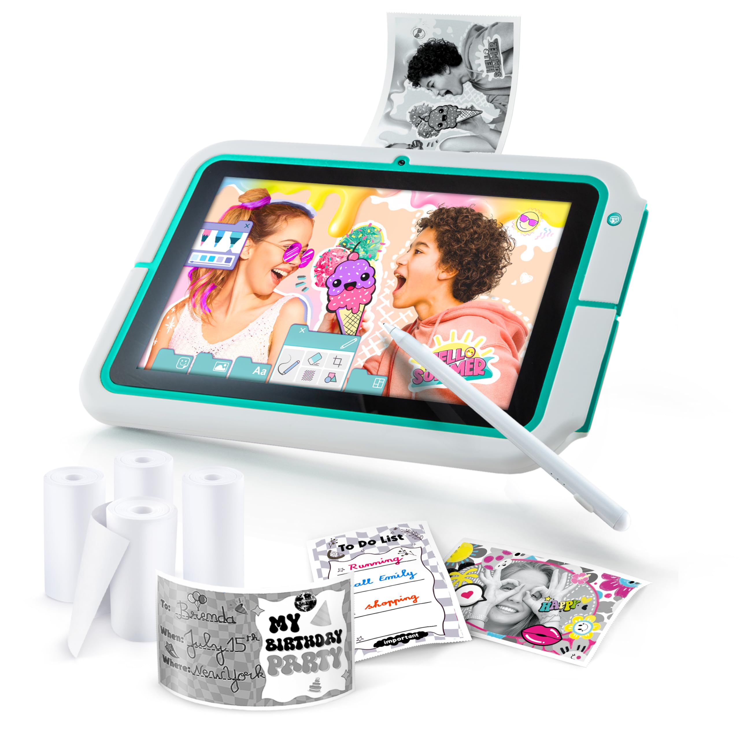 Pad Creator Instant Print Tablet | 8″ Kids Touchscreen with Stylus, Camera & Built-In Printer | Includes Paper Rolls & Stickers | Kid-Safe, Creative Tech Gift for Boys & Girls Aged 6+