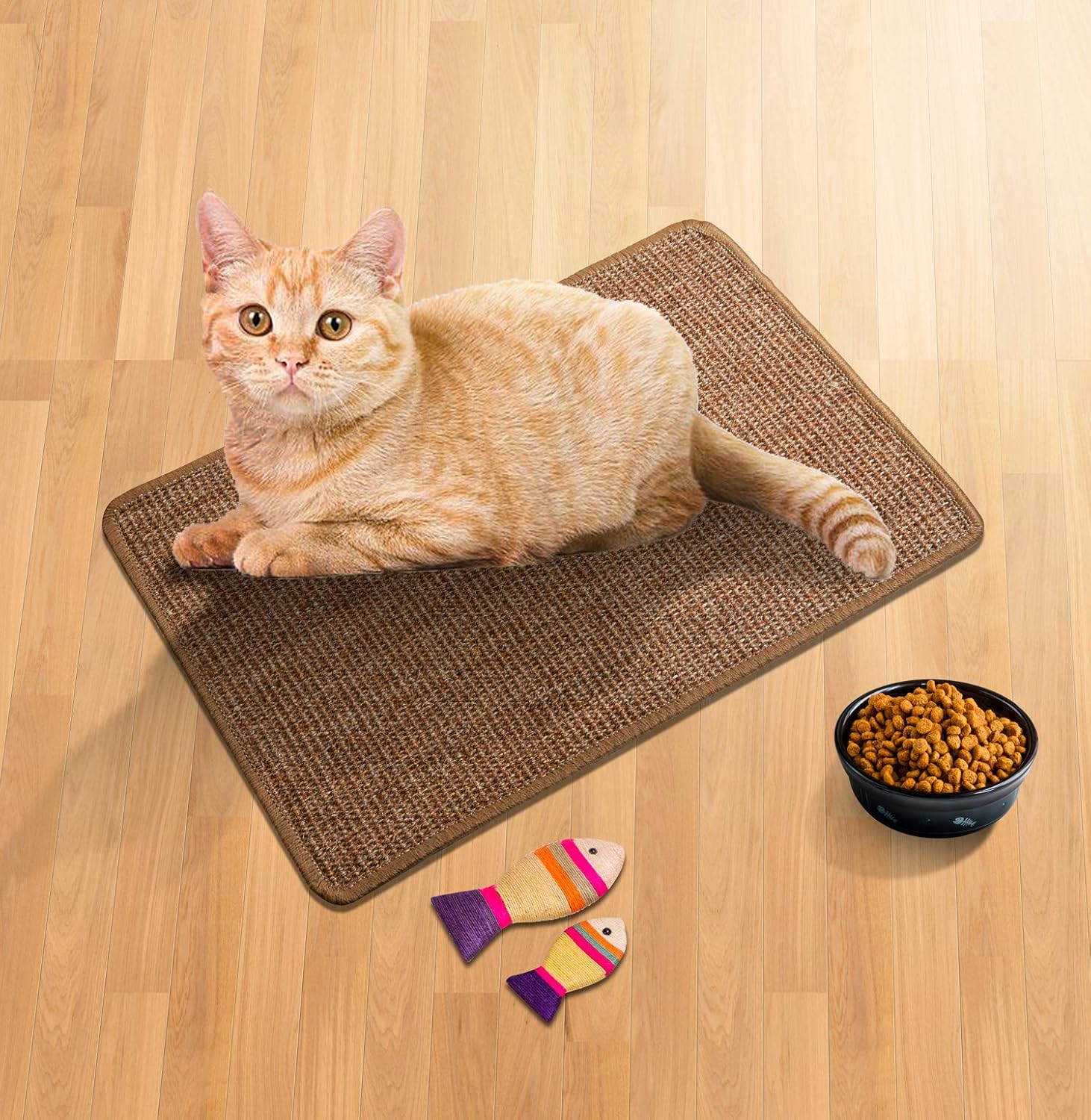 LSAIFATER Cat Scratching Mat, Natural Sisal Mat, Protect Carpets and Sofas (11.8x14.9 inch, Brown) : Pet Supplies