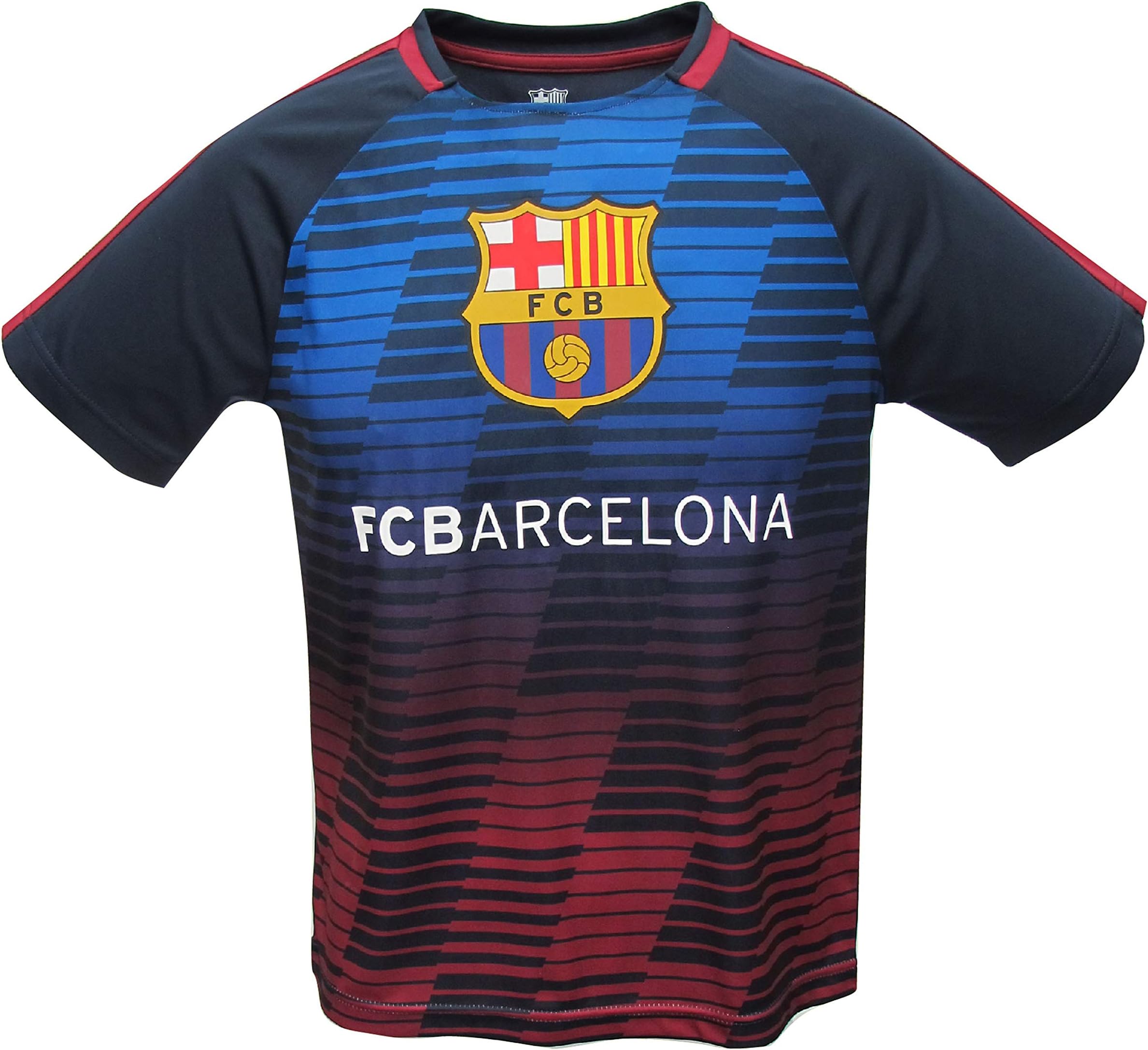 Junior Boys FC Barcelona Official Soccer Club Crew Neck Short Sleeve Jersey T Shirt Top