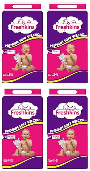 Freshkins Taped Diaper XXL - (Pack of 4, 104 Unit)